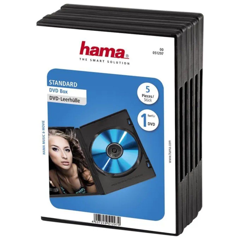 Hama 51297 – Set 5 custodie Jewel Case nere per DVD