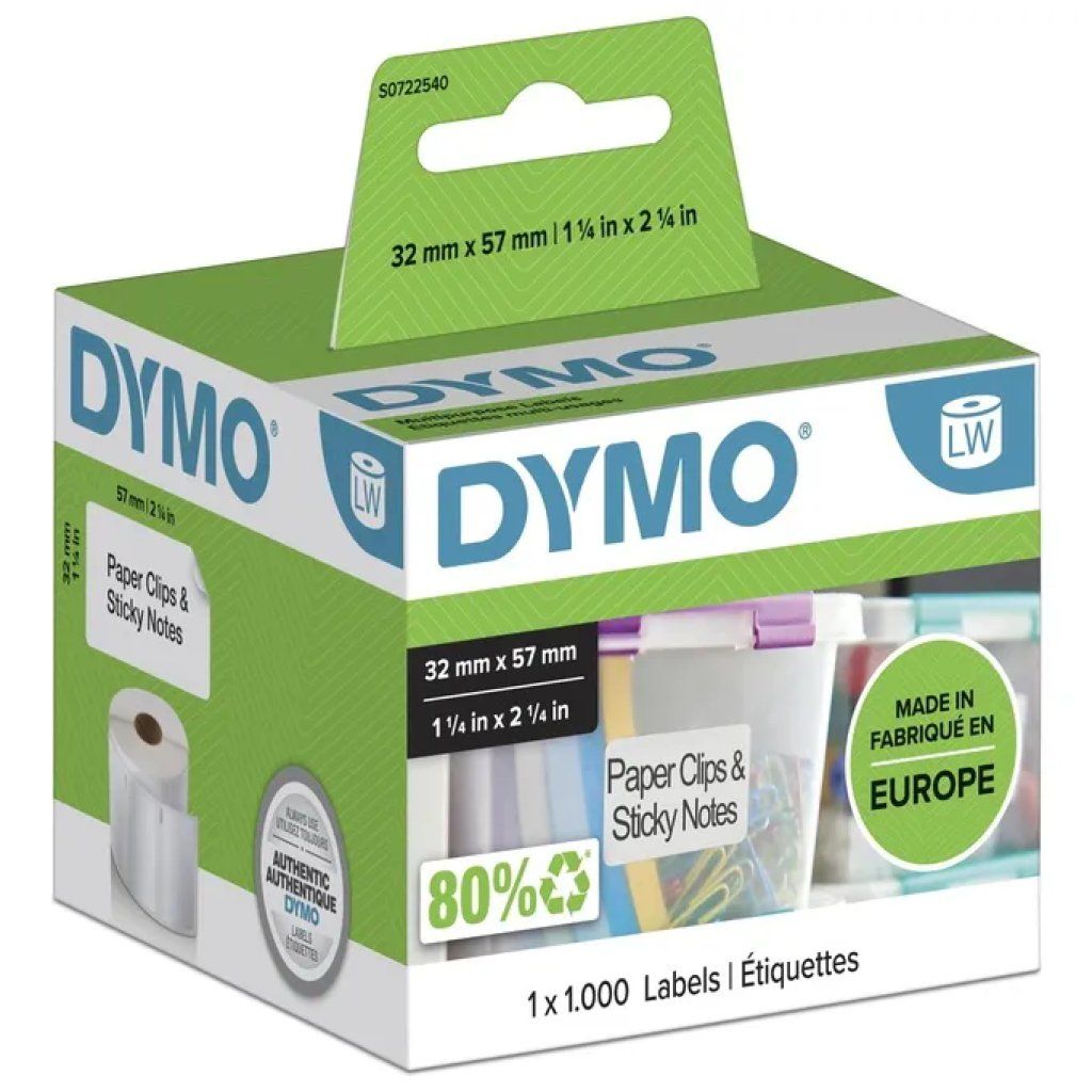 DYMO LabelWriter S0722540 – Etichette termiche 57 × 32 mm, 1000 pezzi