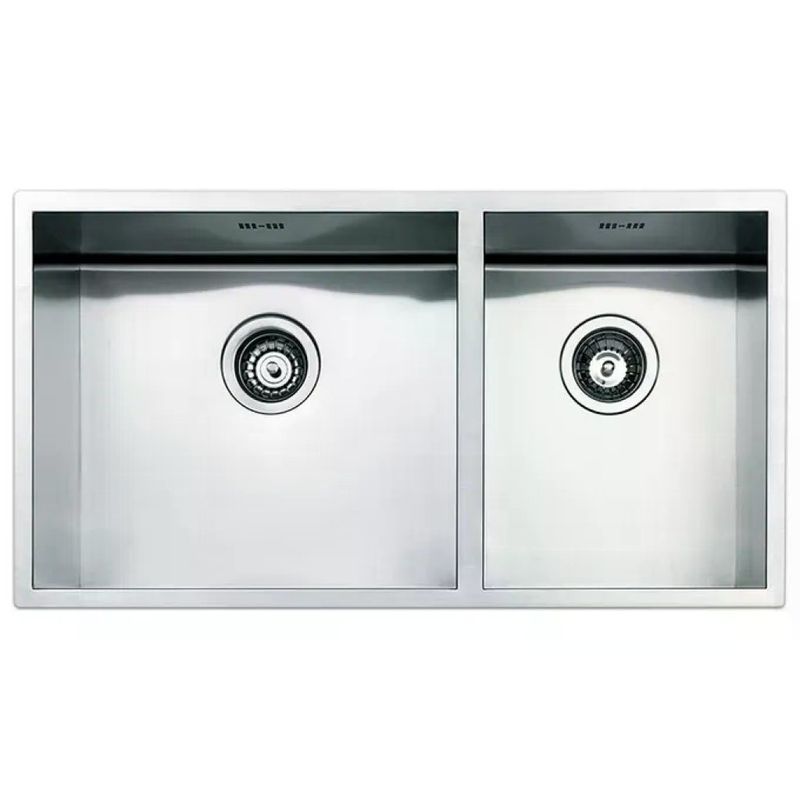 Apell Lavello da Incasso Rettangolare Acciaio Inox FEQ4530USC 800x418 mm 2 Vasche