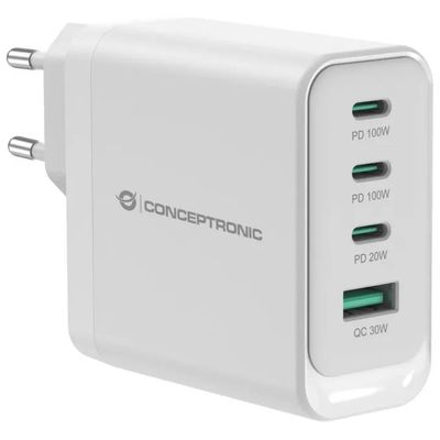 Conceptronic ALTHEA22W100 Caricabatterie GaN USB-C 100 W Bianco Conceptronic ALTHEA22W100 Caricabatterie GaN USB-C 100 W Bianco