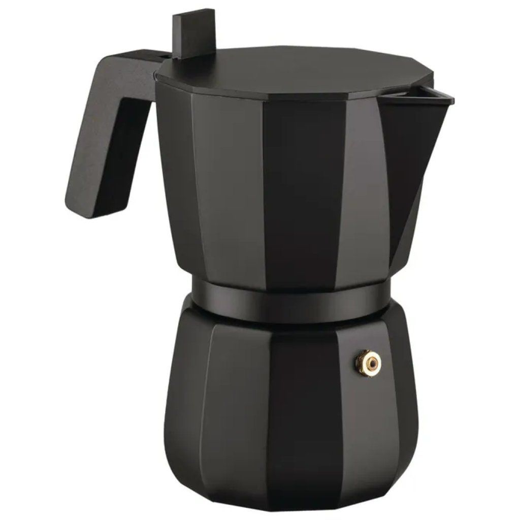 Alessi DC06/6 B Caffettiera Moka Nera, 6 Tazze, 300 ml