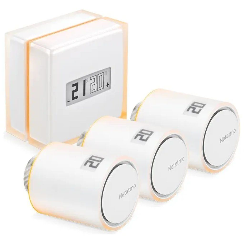 Netatmo Kit Termostato Intelligente Wi-Fi con 3 Valvole Termostatiche