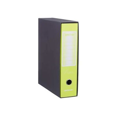 BREFIOCART Registratore a Leva Protocollo, Dorso 8 cm, Giallo Fluorescente