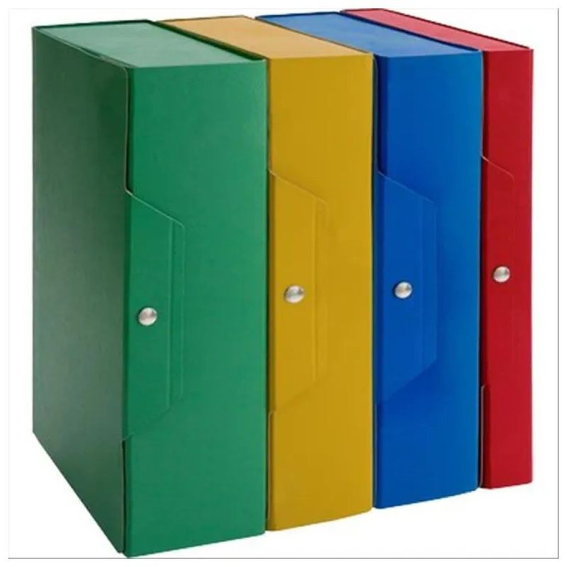 Brefiocart Classic – Set 5 scatole portaprogetti A4 rosse, 25 × 35 cm, dorso 4 cm