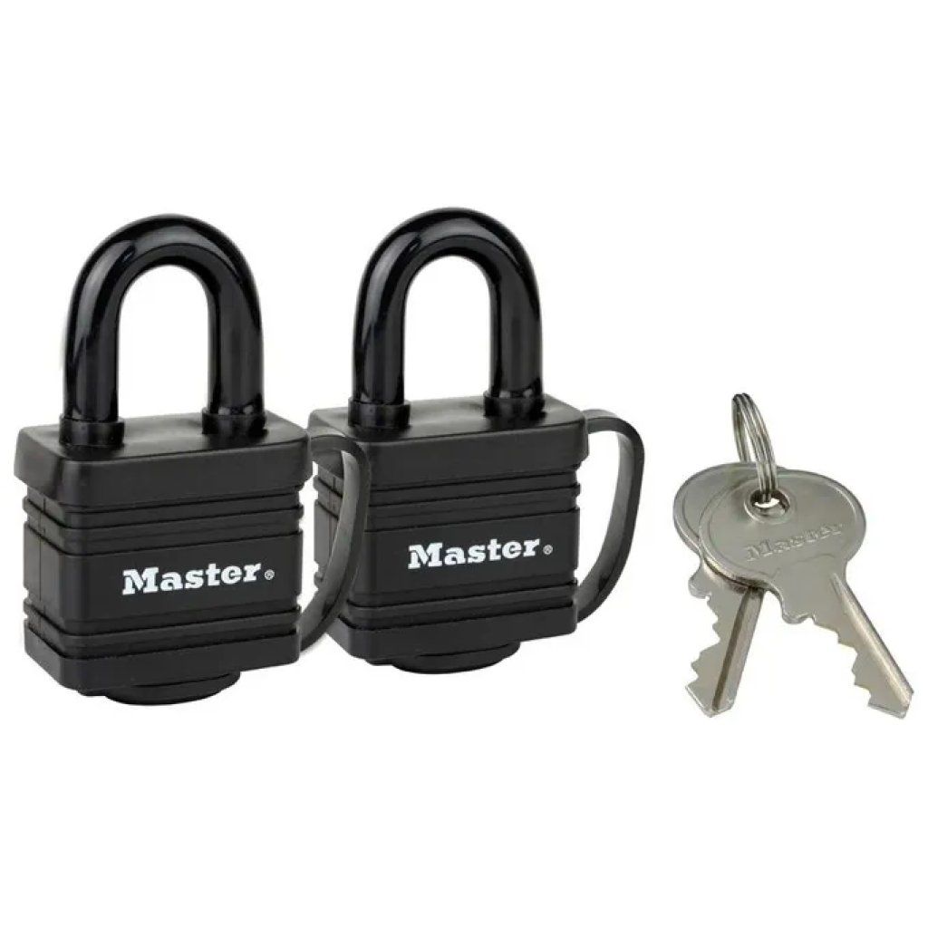 MASTERLOCK Master Lock 7804EURT – Confezione da 2 lucchetti con 2 chiavi