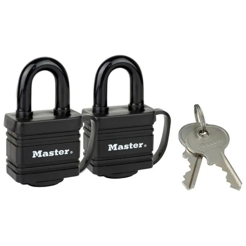 MASTERLOCK Master Lock 7804EURT – Confezione da 2 lucchetti con 2 chiavi