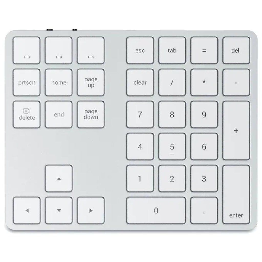 Satechi ST-XLABKS Tastierino Numerico Bluetooth 33 Tasti, Argento