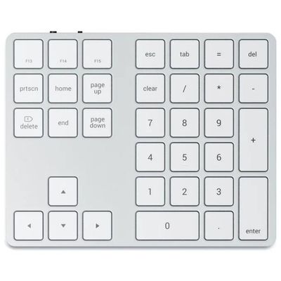 Satechi ST-XLABKS Tastierino Numerico Bluetooth 33 Tasti, Argento