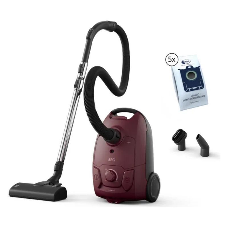 AEG AB51C1DR5B Aspirapolvere a cilindro con sacco, 750 W, 3 L, rosso