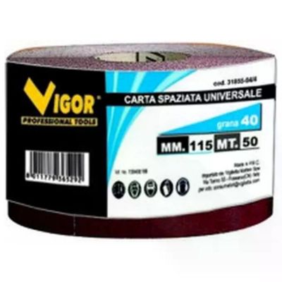 VIGOR-BLINKY Vigor Carta Spaziata Universale Grana 40, 115 mm x 50 m VIGOR-BLINKY Vigor Carta Spaziata Universale Grana 40, 115 mm x 50 m