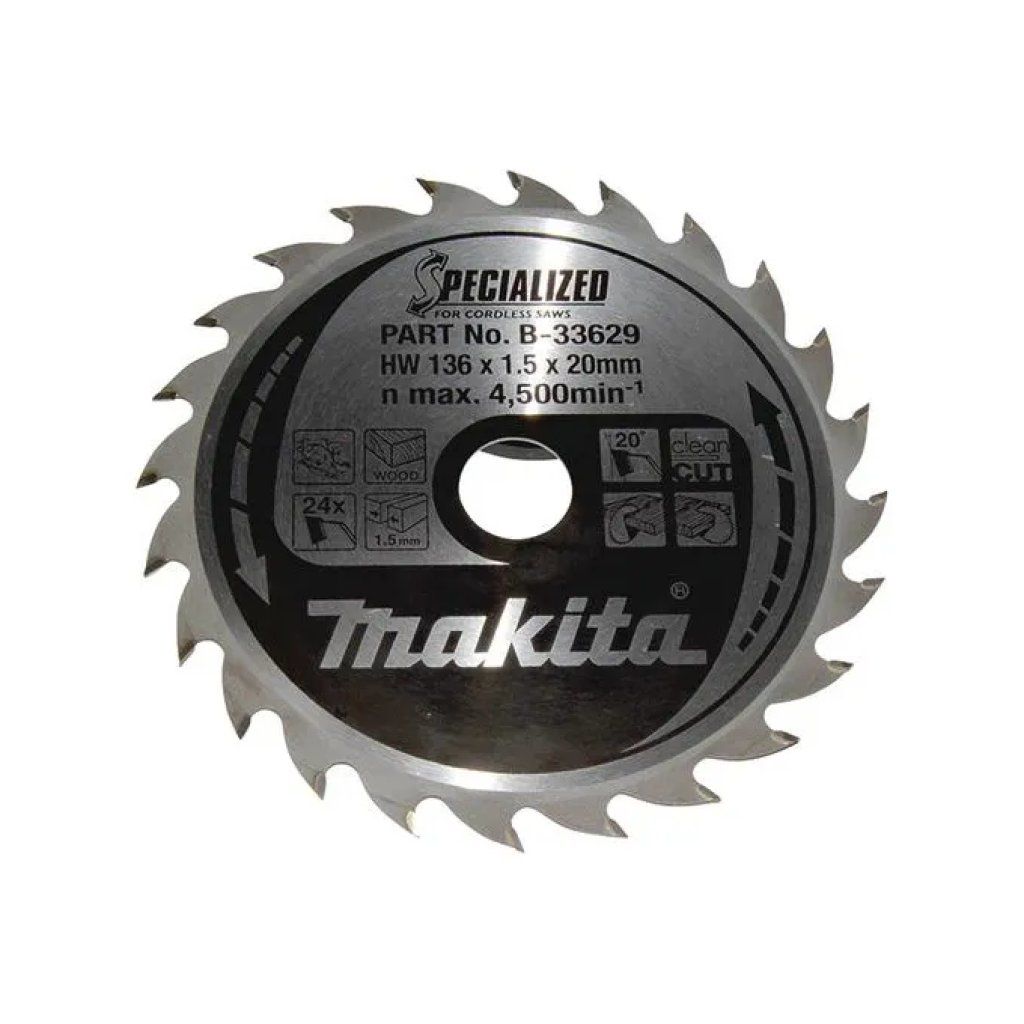Makita B-33629 Specialized Lama per Seghetto 136 mm, 24 Denti