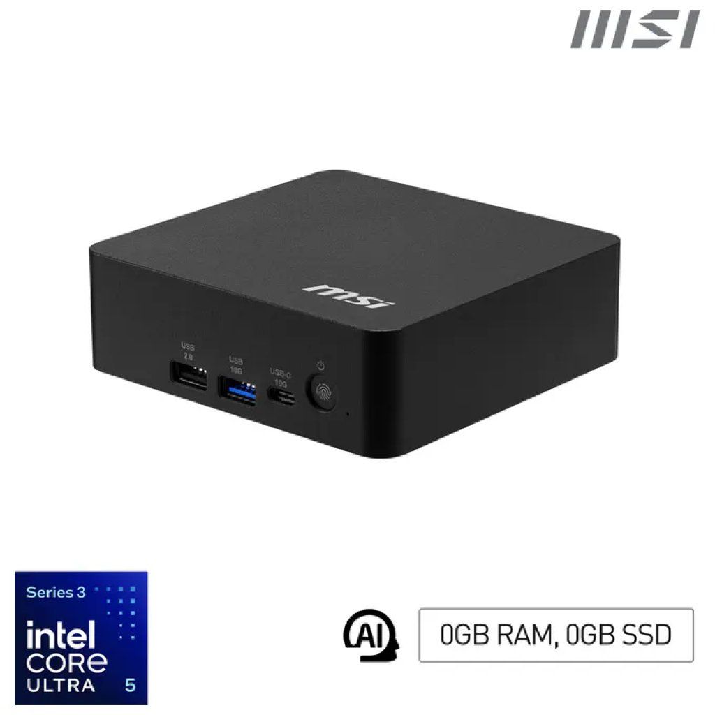 MSI Cubi NUC AI+ 3MG-005BEU Mini PC Barebone, Intel Core Ultra 5, Wi-Fi 7, Nero MSI Cubi NUC AI+ 3MG-005BEU Mini PC Barebone, Intel Core Ultra 5, Wi-Fi 7, Nero