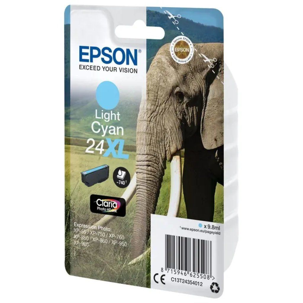Epson 24XL Elefante Cartuccia Ciano Chiaro