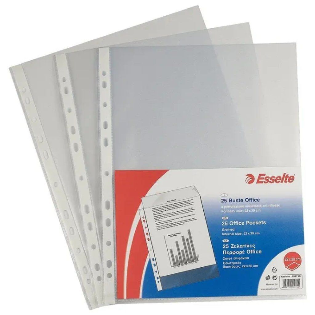 Esselte Oxford Smart – 300 buste forate A4 antiriflesso Esselte Oxford Smart – 300 buste forate A4 antiriflesso