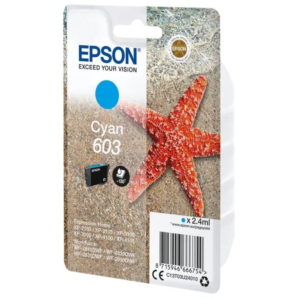 Epson Cartuccia originale Epson 603 Stella Marina Ciano, 2,4 ml