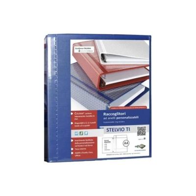 SEI Rota Stelvio TI Raccoglitore A4 Blu, 4 Anelli a Q