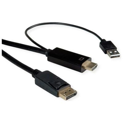 ROLINE 11.04.5992 Cavo HDMI a DisplayPort 2 m con USB ROLINE 11.04.5992 Cavo HDMI a DisplayPort 2 m con USB