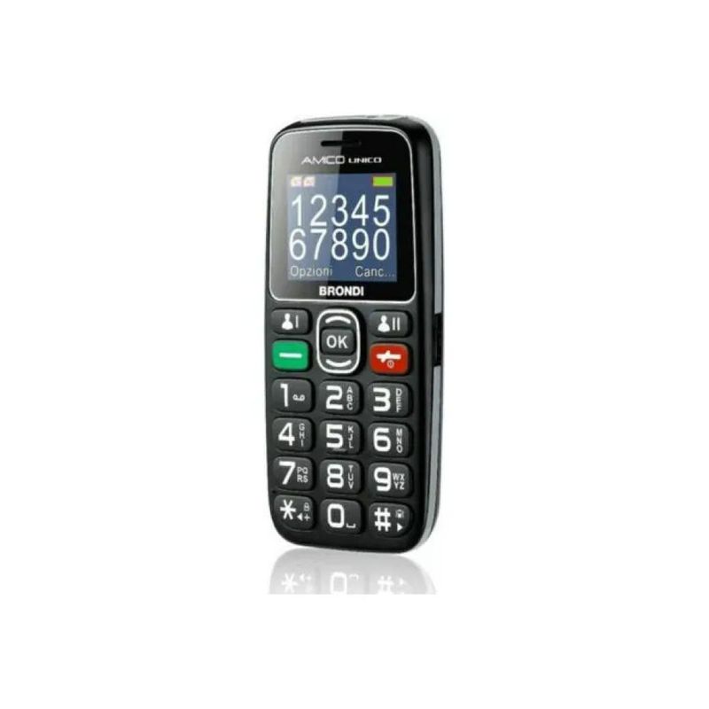 Brondi Amico Leale+ Cellulare Flip per Anziani Dual SIM Nero