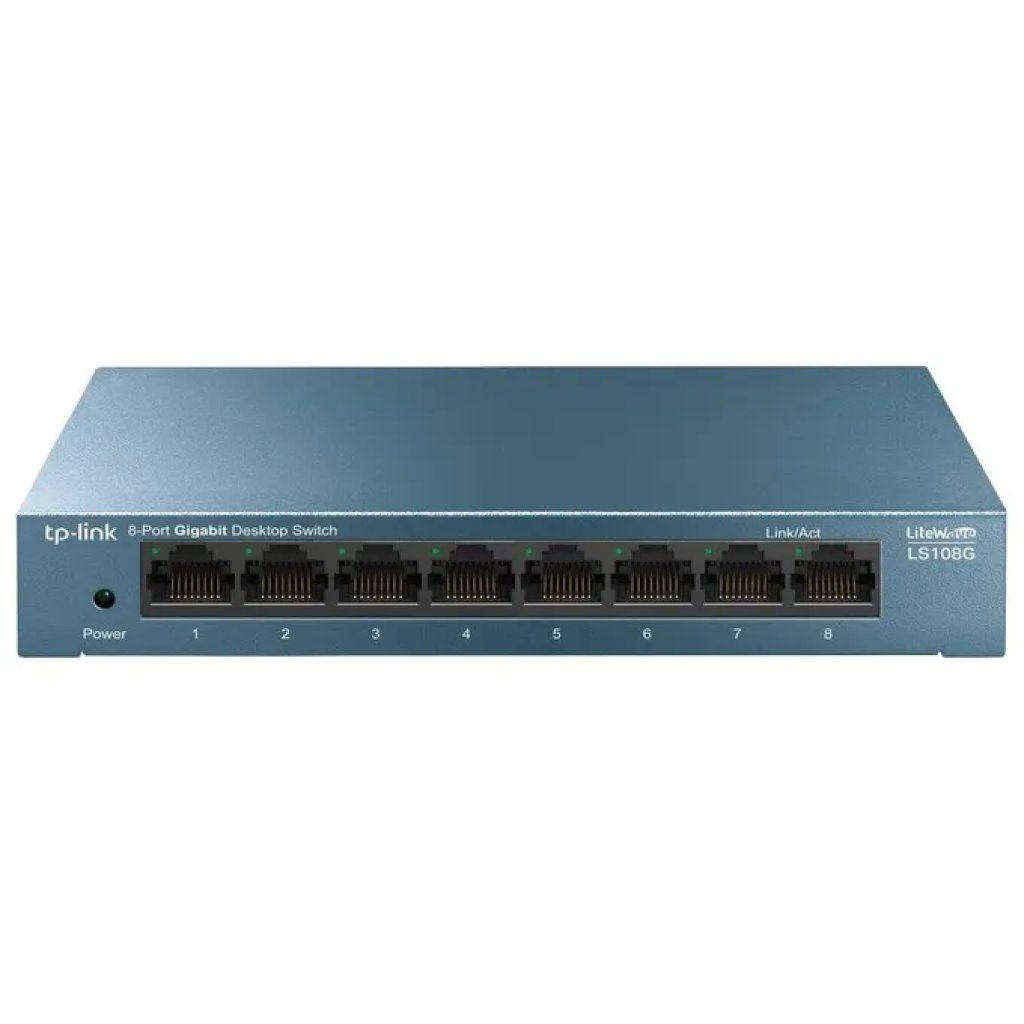 TP-Link LS108G Switch di Rete Non Gestito 8 Porte Gigabit Ethernet 10-100-1000 16 Gbit-s colore Blu