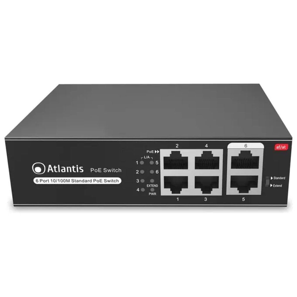 Atlantis NetPower A02-F6P4-65W Switch PoE 6 Porte Atlantis NetPower A02-F6P4-65W Switch PoE 6 Porte