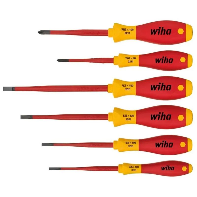 Wiha 35389 SoftFinish slimFix – Set 6 cacciaviti isolati VDE 1000 V