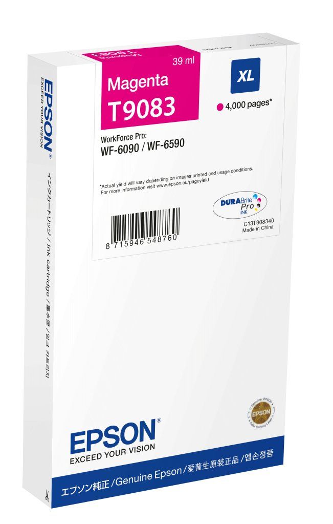Epson Cartuccia Epson T9083 XL Magenta Originale, 39 ml