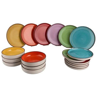 VDE TIVOLI 1996 Villa d’Este Baita Modern Classic – Servizio piatti 18 pezzi in gres, multicolor