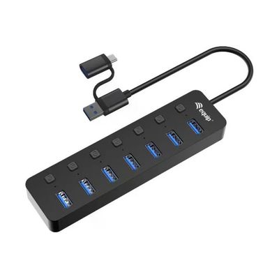 Conceptronic Hub USB 3.2 Gen 1 a 7 porte, 5 Gbps, nero