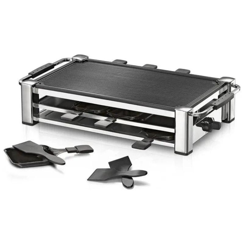 Rommelsbacher RCC 1500 – Griglia per Raclette 1500 W, Cromo