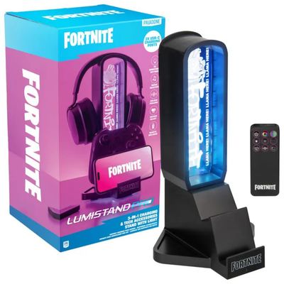 Paladone Fortnite Lumis Stand Pro – Supporto gaming 3 in 1 con LED RGB e 2 porte USB-C, 30 cm Paladone Fortnite Lumis Stand Pro – Supporto gaming 3 in 1 con LED RGB e 2 porte USB-C, 30 cm