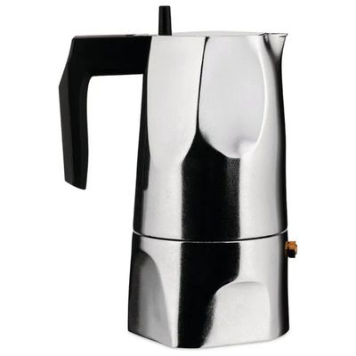 Alessi MT18-6 Caffettiera Moka in Alluminio, 6 Tazze, 300 ml, Argento