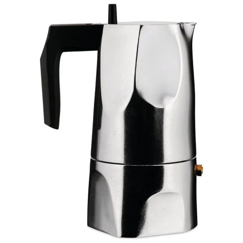 Alessi MT18-6 Caffettiera Moka in Alluminio, 6 Tazze, 300 ml, Argento