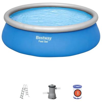 Bestway Fast Set Piscina Fuori Terra Rotonda 457 x 122 cm con Pompa e Scaletta