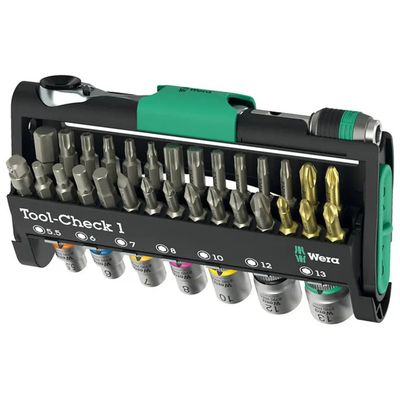 Wera Tool-Check 1 set di utensili da 38 pezzi con cricchetto da 1/4″