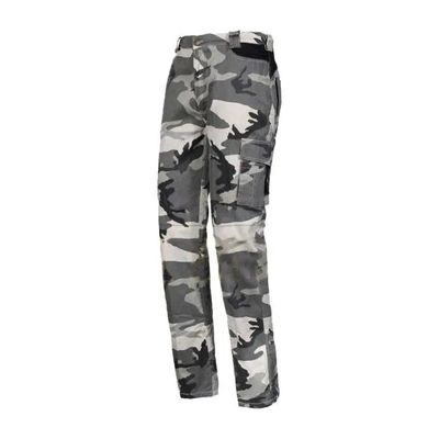 ISSA 8029NB001405 Pantaloni da lavoro multitasche convertibili in bermuda, cotone, mimetico, XXL