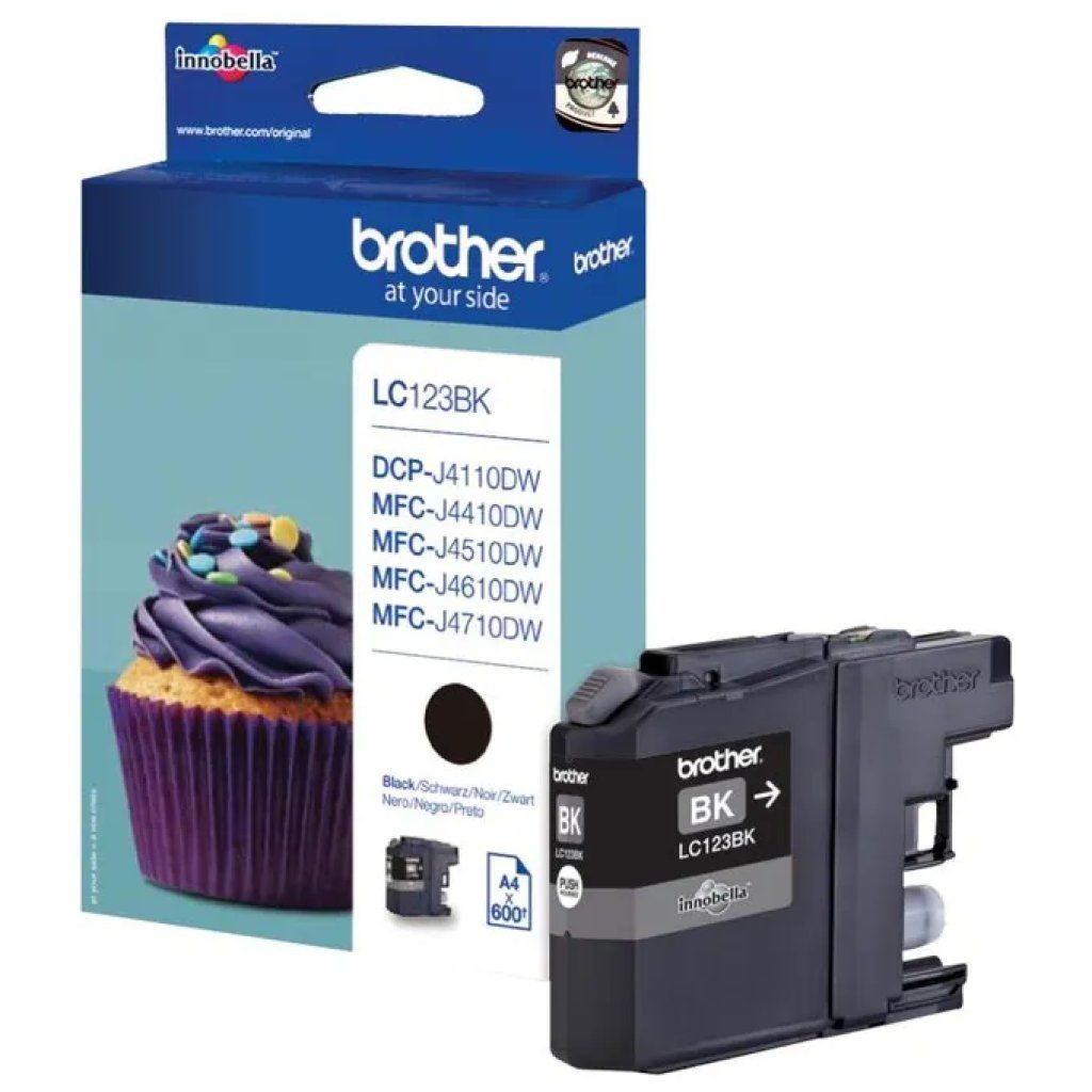Brother LC-123BK Cartuccia Originale Nera, fino a 600 Pagine