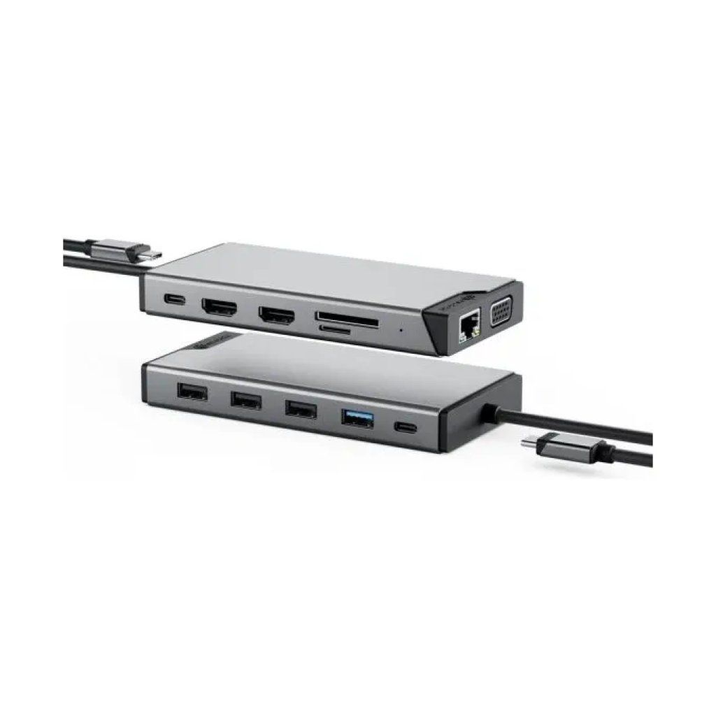 ALOGIC DV3 Docking Station USB-C 12-in-1, 3 Monitor Full HD, 100W PD