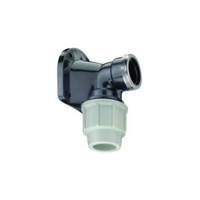 Plasson Gomito a Compressione 90° con Placca a Muro 20 mm x 1/2"