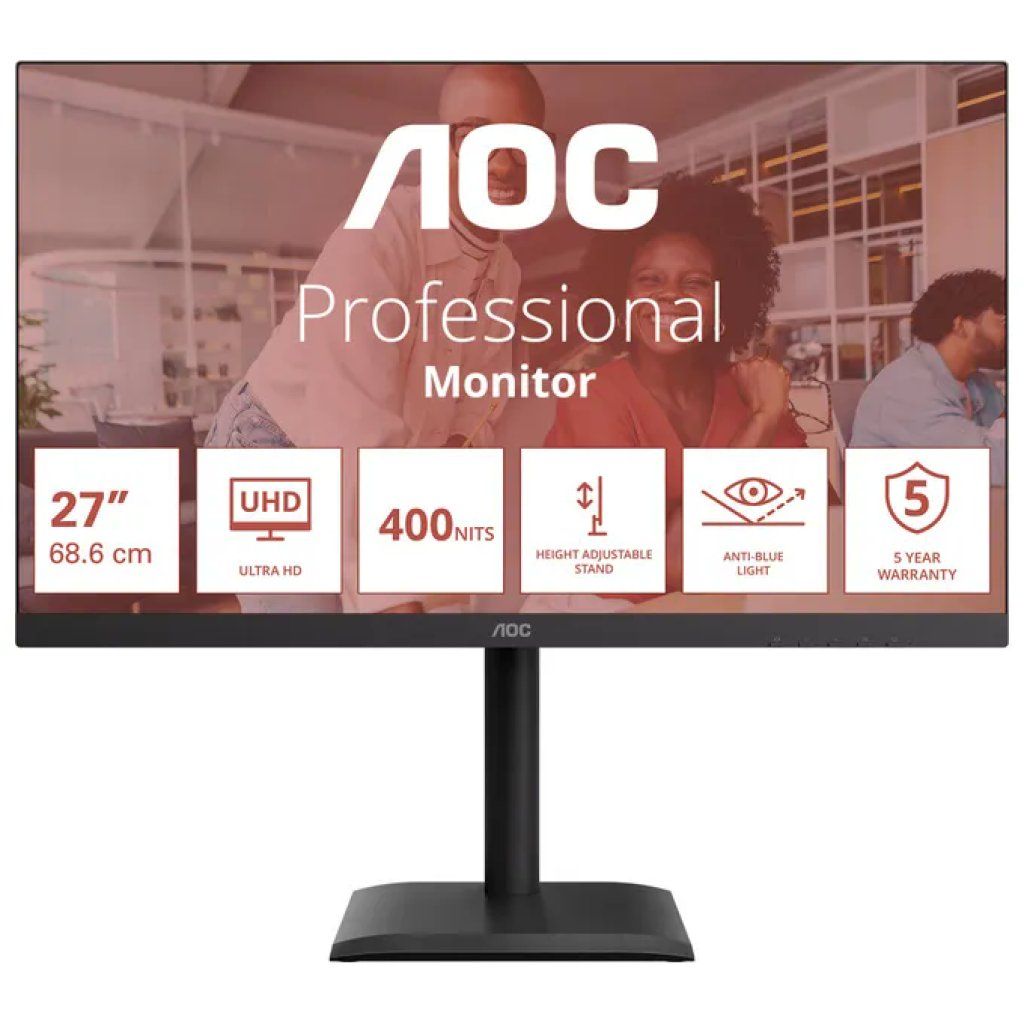 AOC Monitor AOC U27E4CV 27 AOC Monitor AOC U27E4CV 27" 4K UHD LED Nero