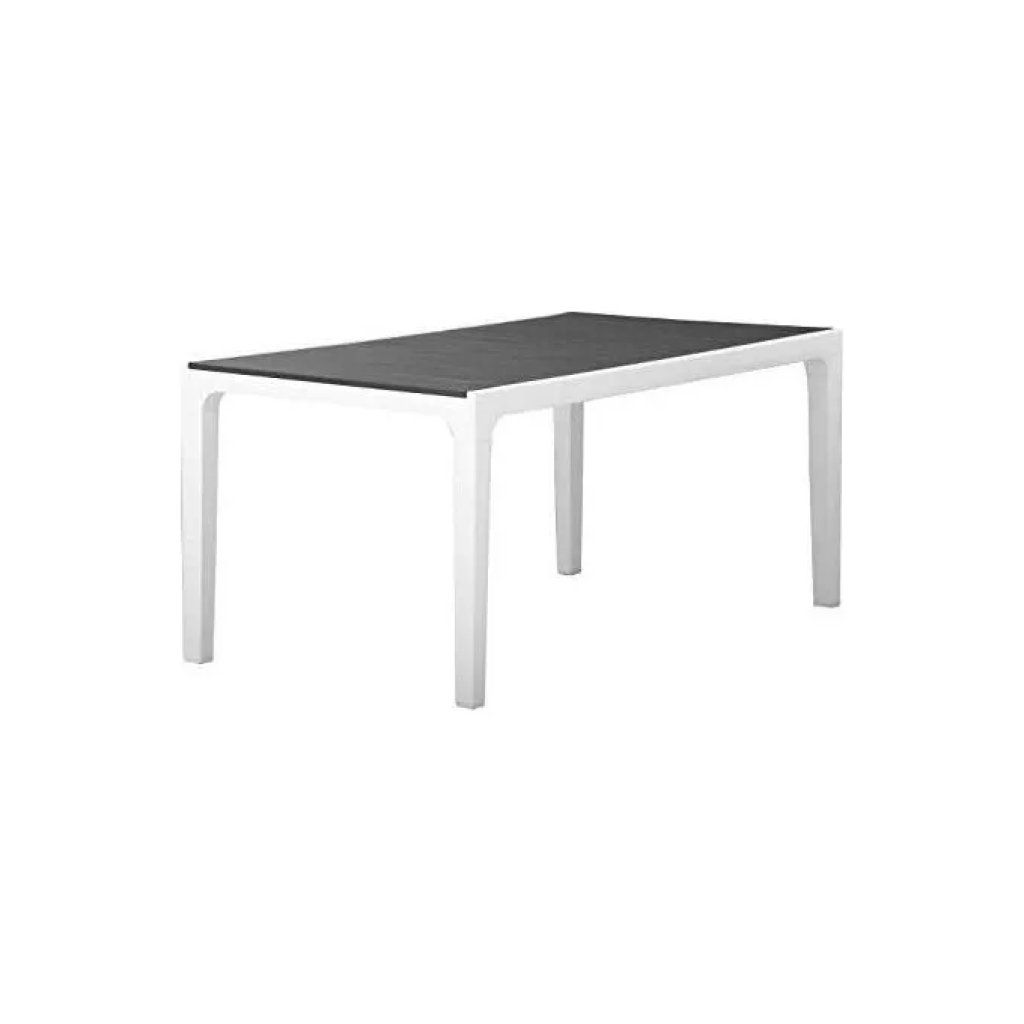 Keter Harmony Tavolo da Giardino 6 Posti Effetto Legno Bianco Grigio