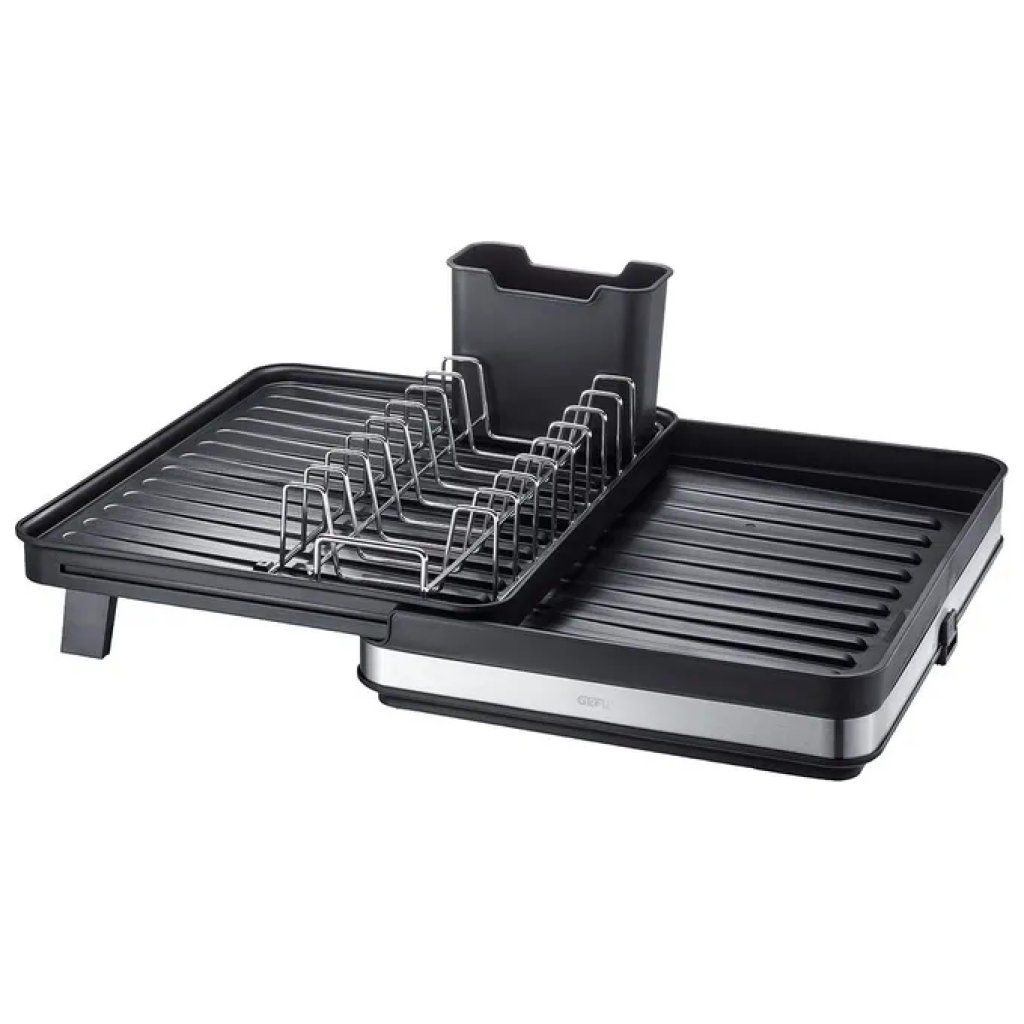 GEFU SMARTLINE Scolapiatti Estensibile Nero con Cestello Posate