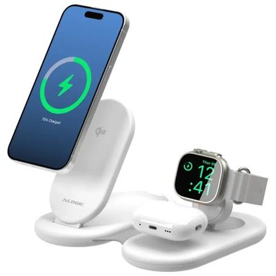 ALOGIC PackAway supporto di ricarica wireless 3-in-1 Qi2 15 W, bianco