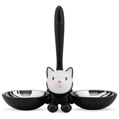 Alessi Tigrito AMMI09B – Ciotola per Gatti Nera, 550 ml