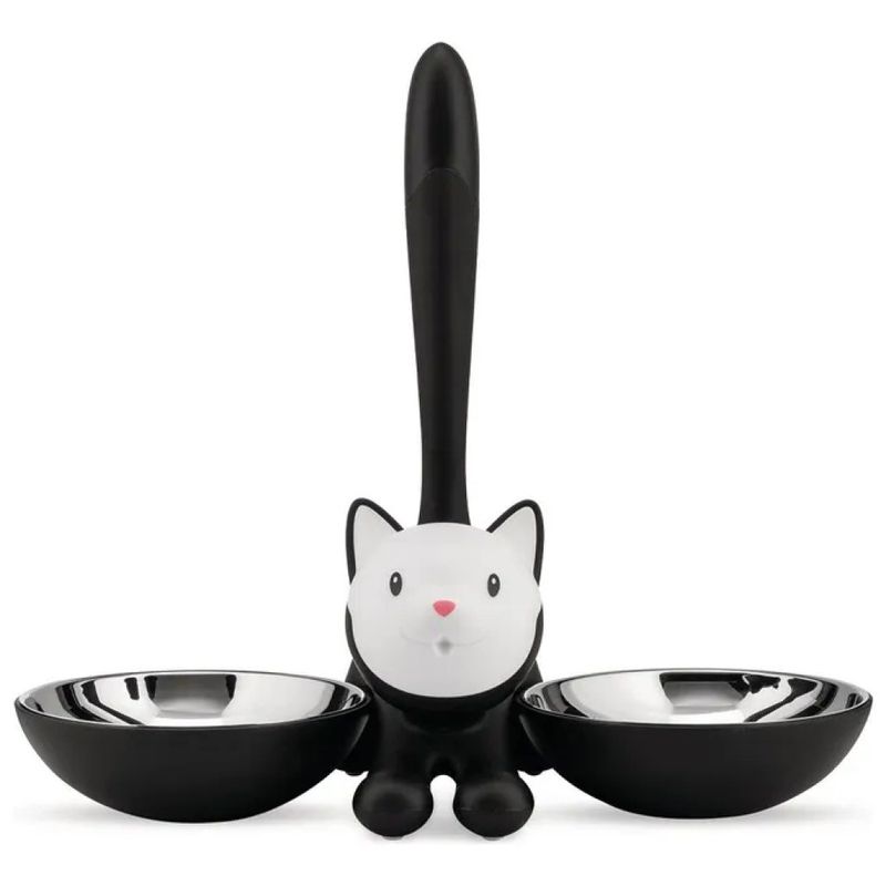 Alessi Tigrito AMMI09B – Ciotola per Gatti Nera, 550 ml