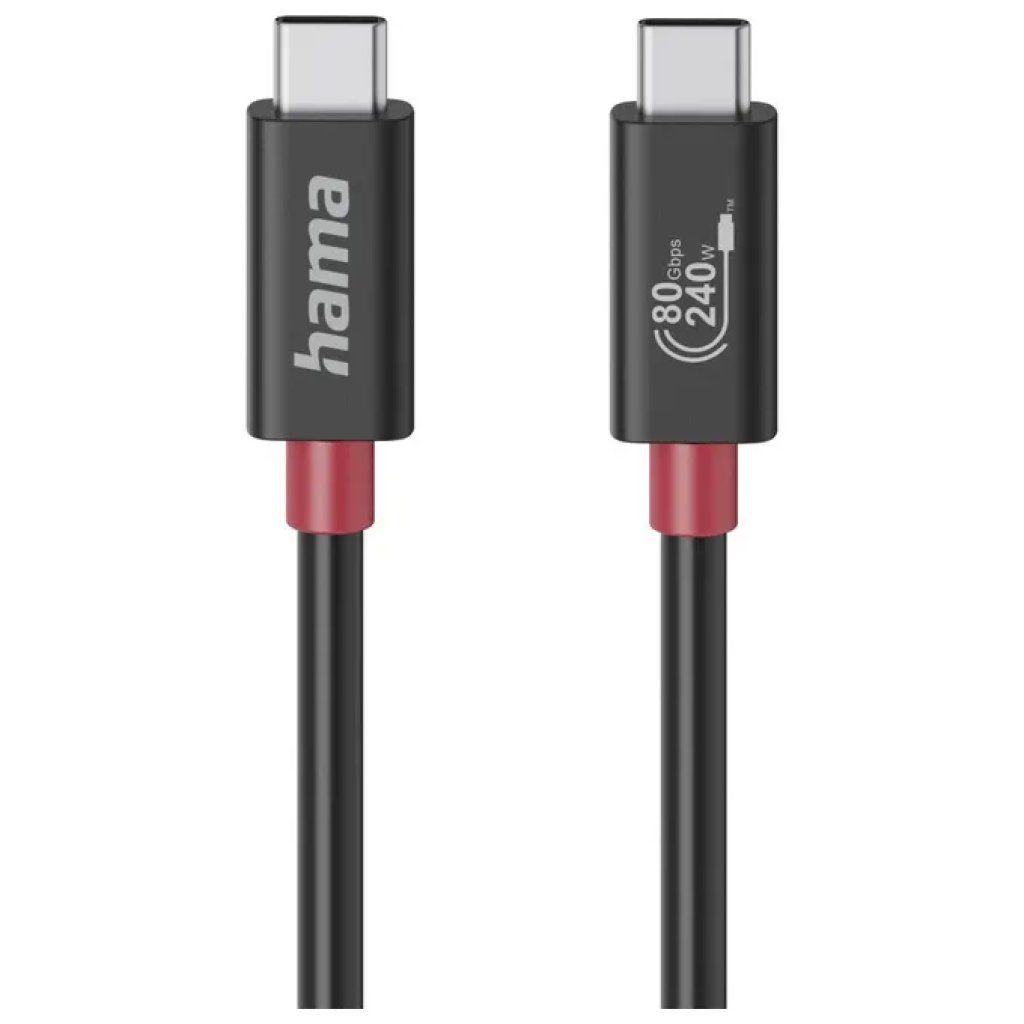 Hama 00200799 Cavo USB-C USB4 Gen 4x2, 80 Gbit/s, 240 W, 1 m, Nero