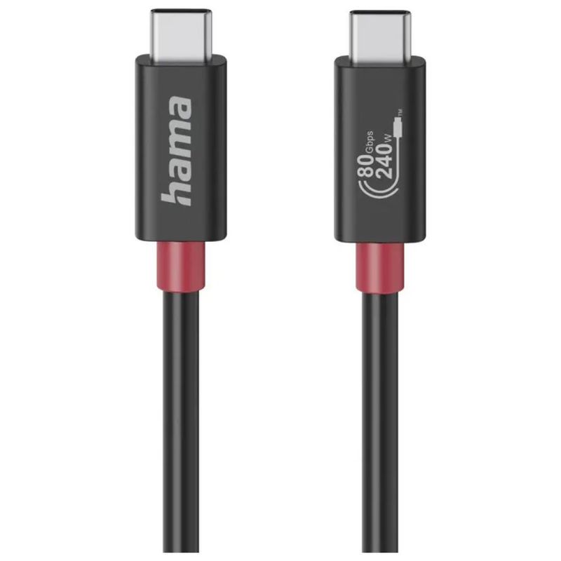 Hama 00200799 Cavo USB-C USB4 Gen 4x2, 80 Gbit/s, 240 W, 1 m, Nero