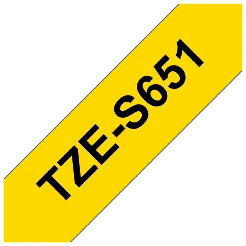 Brother TZe-S651 Nastro Laminato Nero su Giallo, 24 mm x 8 m