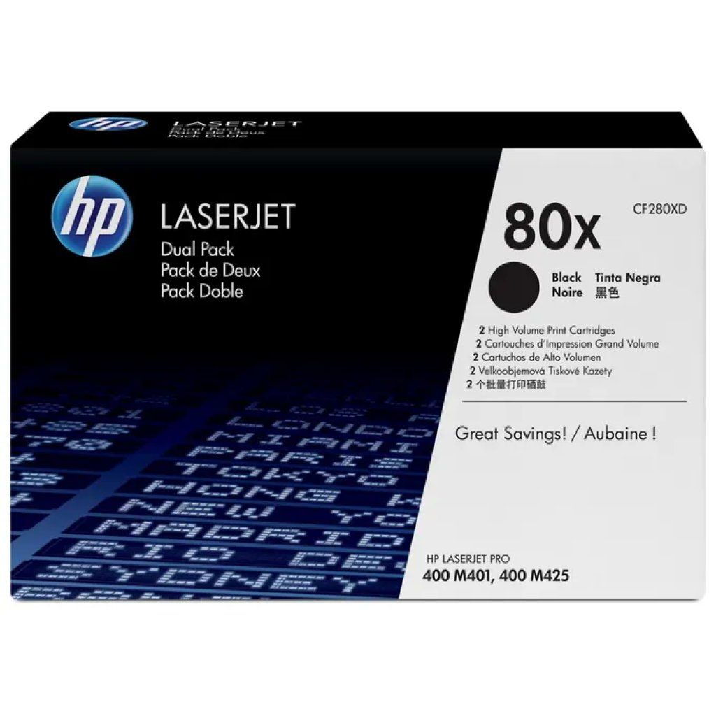 HP 80X CF280XD Toner Nero Originale, Confezione Doppia