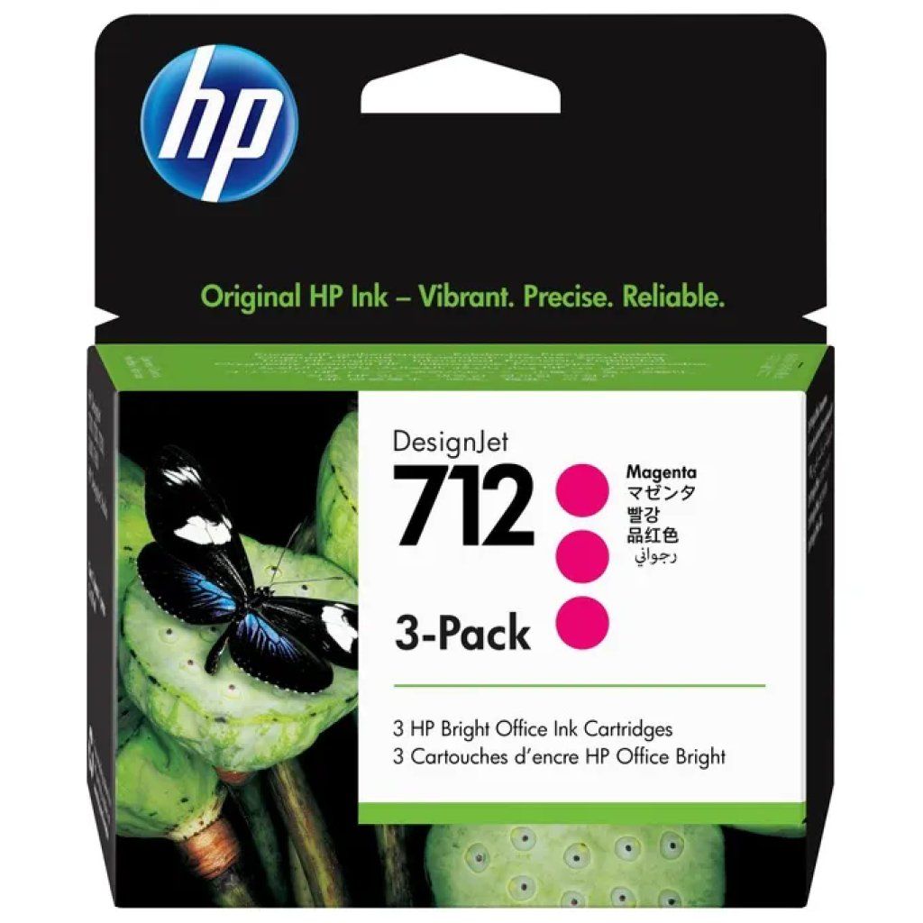 HP 712 3ED78A Cartucce Magenta Originali, 3 x 29 ml HP 712 3ED78A Cartucce Magenta Originali, 3 x 29 ml