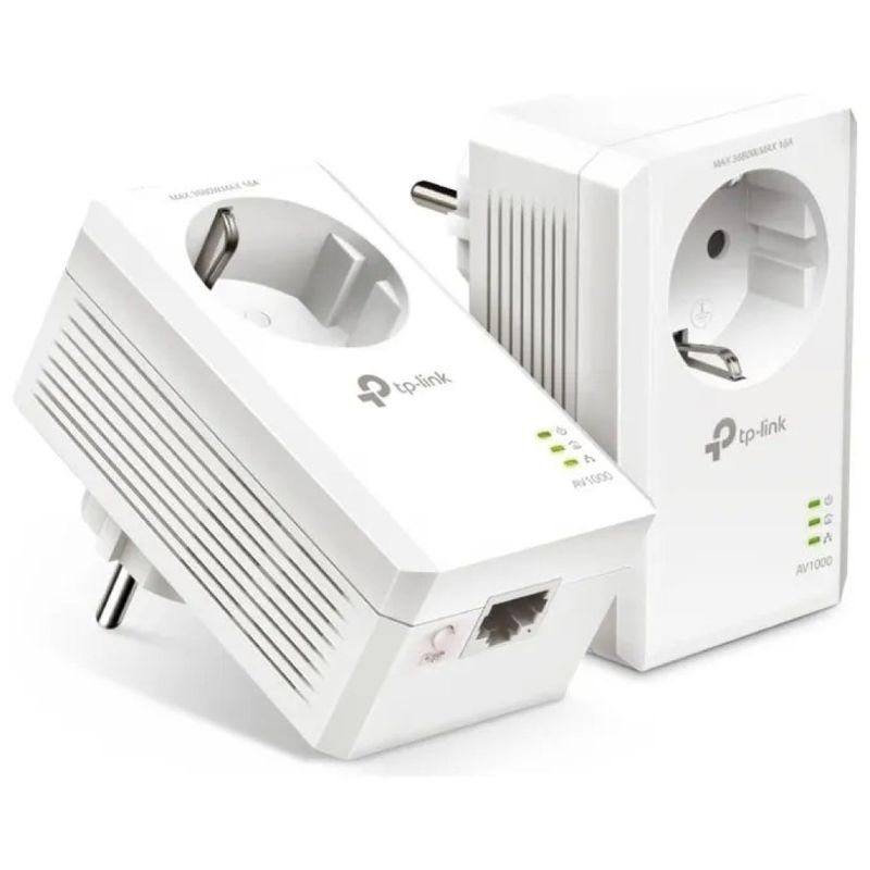 TP-Link TL-PA7019P KIT Powerline Gigabit con Presa Integrata, 2 Pezzi TP-Link TL-PA7019P KIT Powerline Gigabit con Presa Integrata, 2 Pezzi